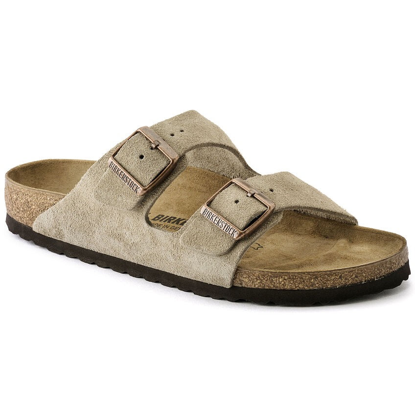 Arizona Suede Leather Sandals for Women - Taupe Color | Comfortable & Stylish Casual Footwear for Summer, Beach, and Everyday Wear
