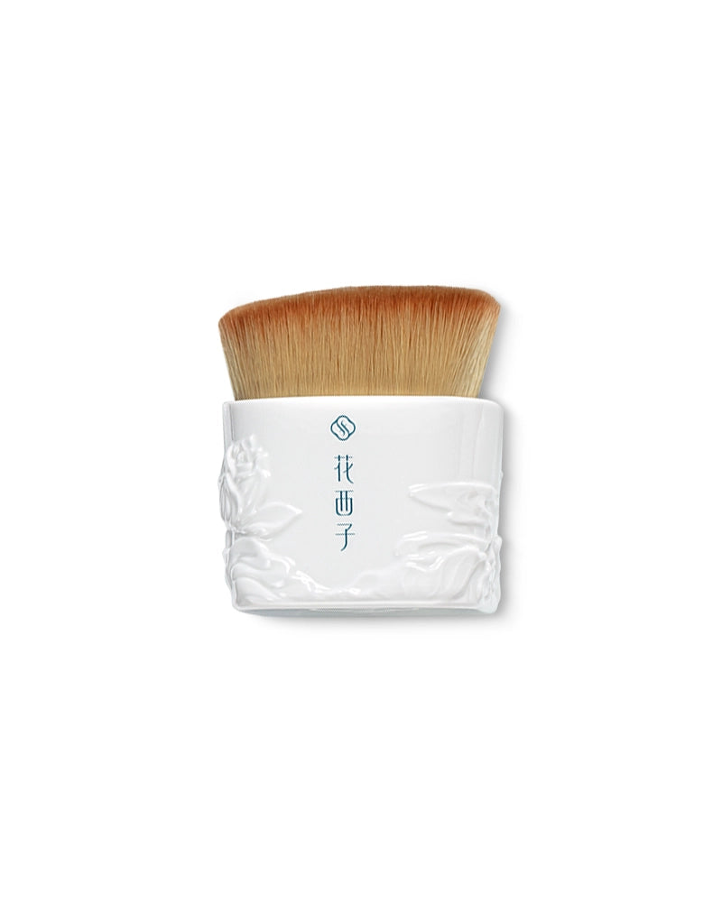 Premium Porcelain High Coverage Foundation Brush - Flawless Full Face Makeup Application for Professional & Everyday Use