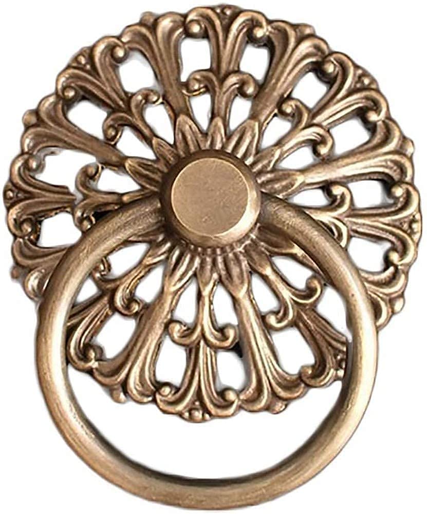 Vintage Brass Kitchen Cabinet Pull Handle Knob - Antique Bronze Finish Drawer Pulls & Front Door Knocker - Perfect for Cupboards, Dressers, and Entryway Doors