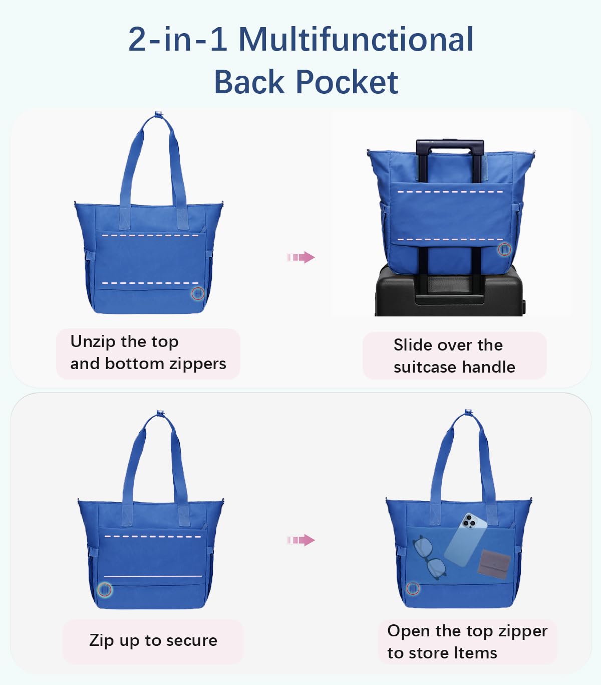 Stylish Women's Crossbody Tote Bag with Adjustable Strap & Multiple Compartments - Large Zippered Work Bag for Office, Travel & Daily Commute | Perfect for Business Professionals, Students & Weekend Getaways
