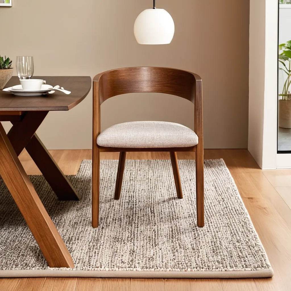 Elvira Solid Wood Dining Chair with Comfortable Fabric Cushion - Modern Farmhouse Style for Kitchen, Dining Room, and Breakfast Nook