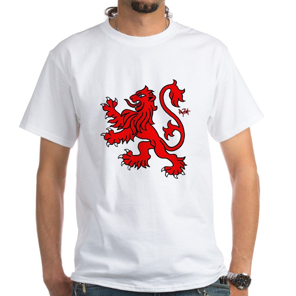 Scottish Lion White Cotton T-Shirt for Men & Women | Premium Quality Casual Tee | Perfect for Scottish Pride Events, Casual Wear & Gift Giving