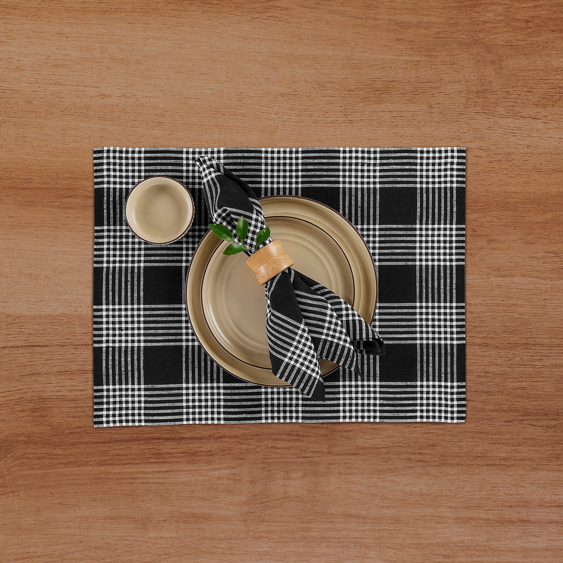 Glen Check Napkins Set of 4 - Premium Cotton Linen Table Napkins for Fine Dining, Dinner Parties & Everyday Use