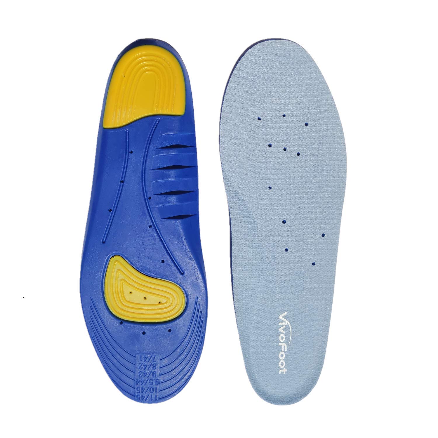 VivoFoot Memory Foam Full-Length Shoe Insoles - Comfort & Support for Men & Women (Women's Size 6-10) - Perfect for Running, Walking & All-Day Comfort