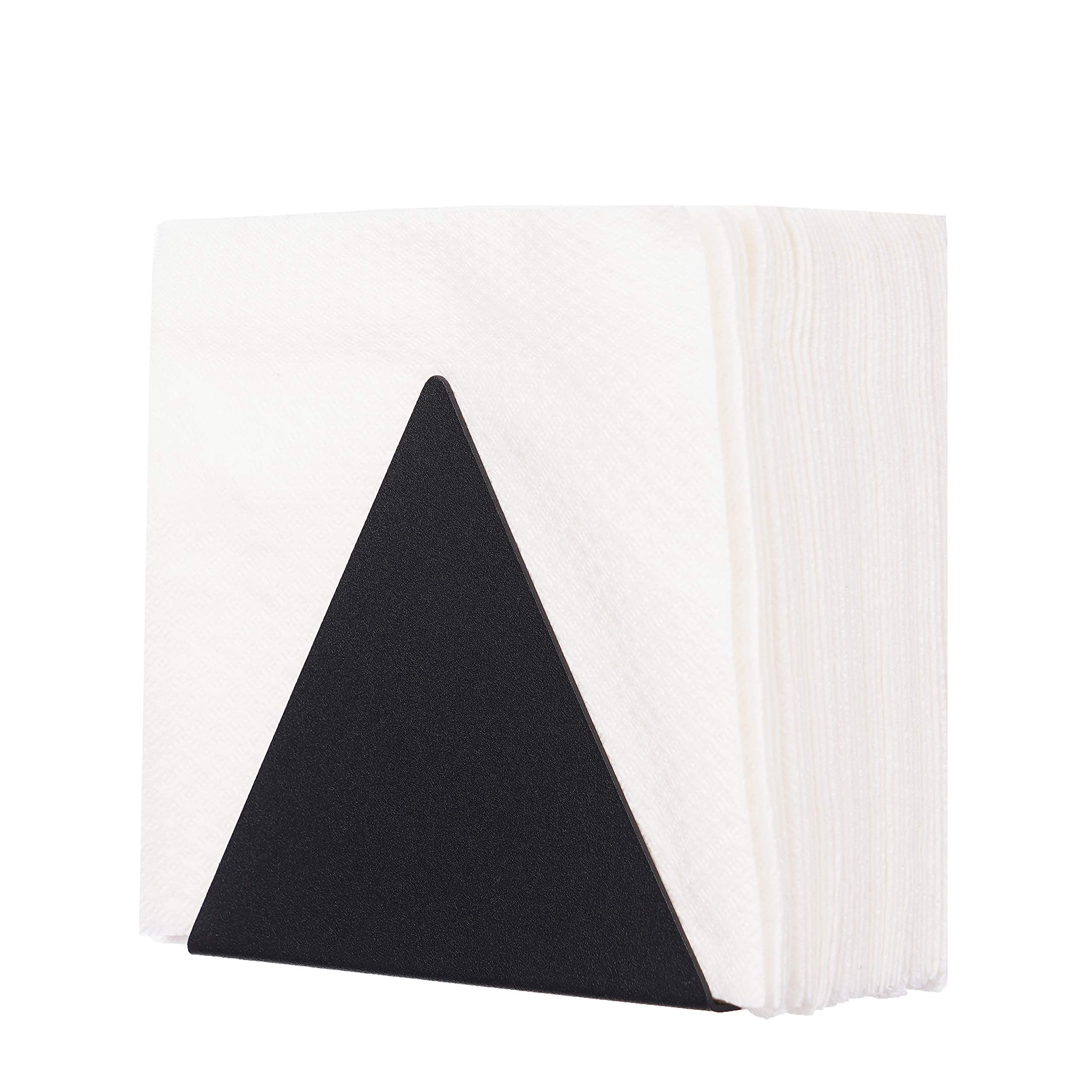 Black Triangle Metal Napkin Holder - Rustic Kitchen & Restaurant Table Decor - Durable Napkin Dispenser for Home, Bar, and Dining Room Accessories | Perfect for Weddings, Parties, and Everyday Use