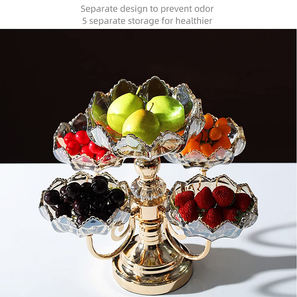 Elegant Crystal Glass Fruit Plate Basket - Stylish Transparent Serving Tray for Living Room, Office & Party Decor | Perfect for Entertaining, Snack Display & Kitchen Organization
