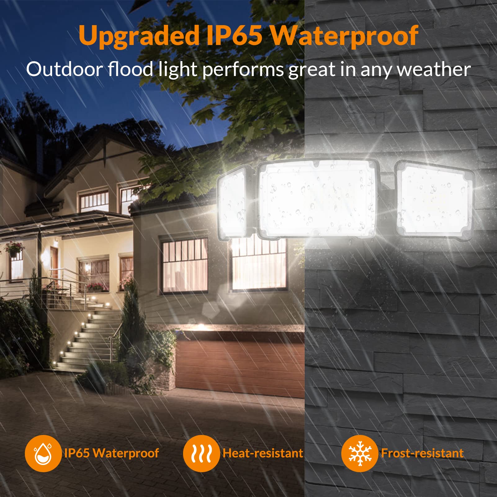 LEPOWER 3500LM & 3000LM LED Flood Lights - Outdoor Security Lighting for Backyard, Garage, and Commercial Use - Energy Efficient On/Off Switch - Waterproof & Durable Design