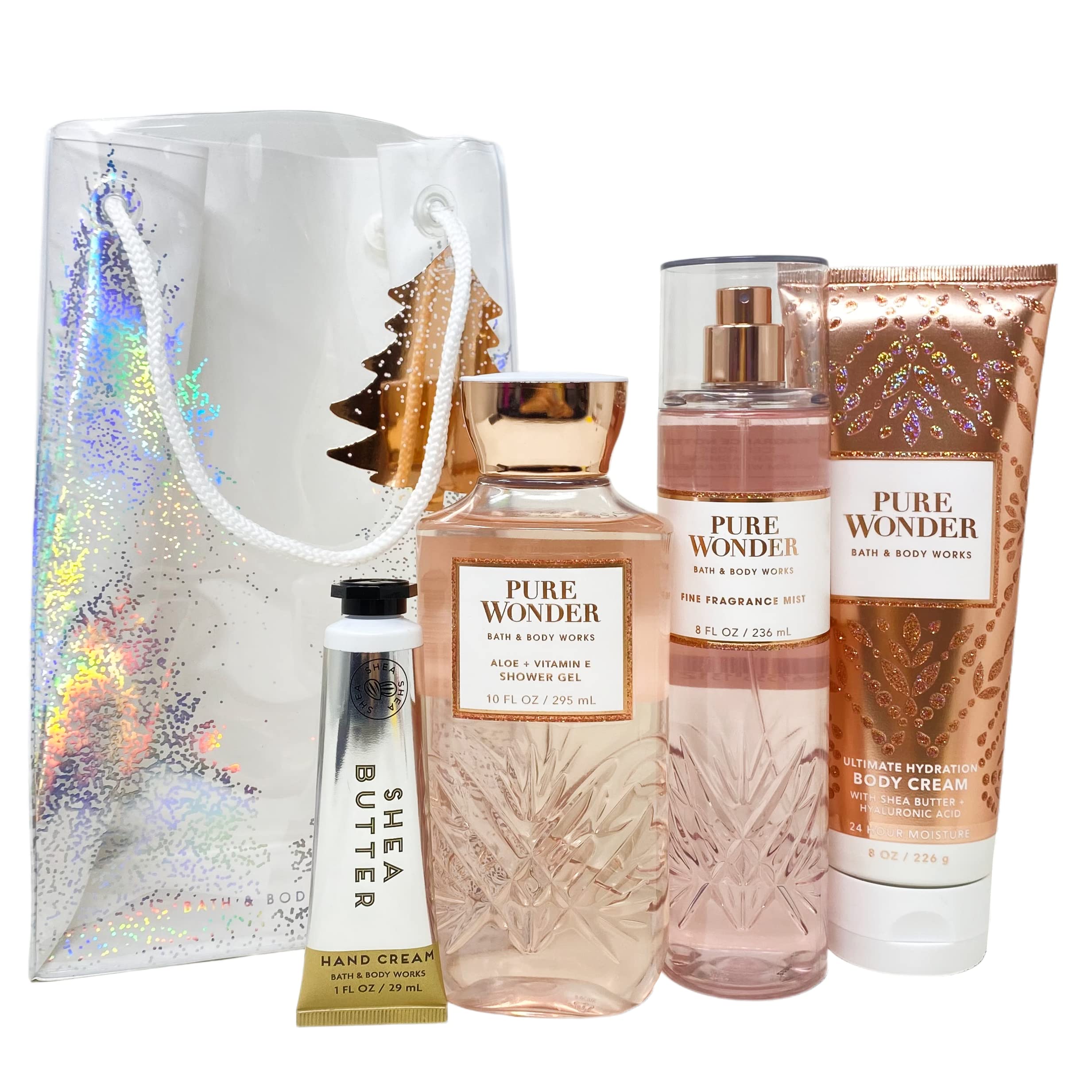 Pure Wonder Bath & Body Gift Set - Fragrance Mist, Body Cream, Shower Gel & Hand Cream in Decorative Gift Bag | Perfect for Birthdays, Holidays & Self-Care Gifts