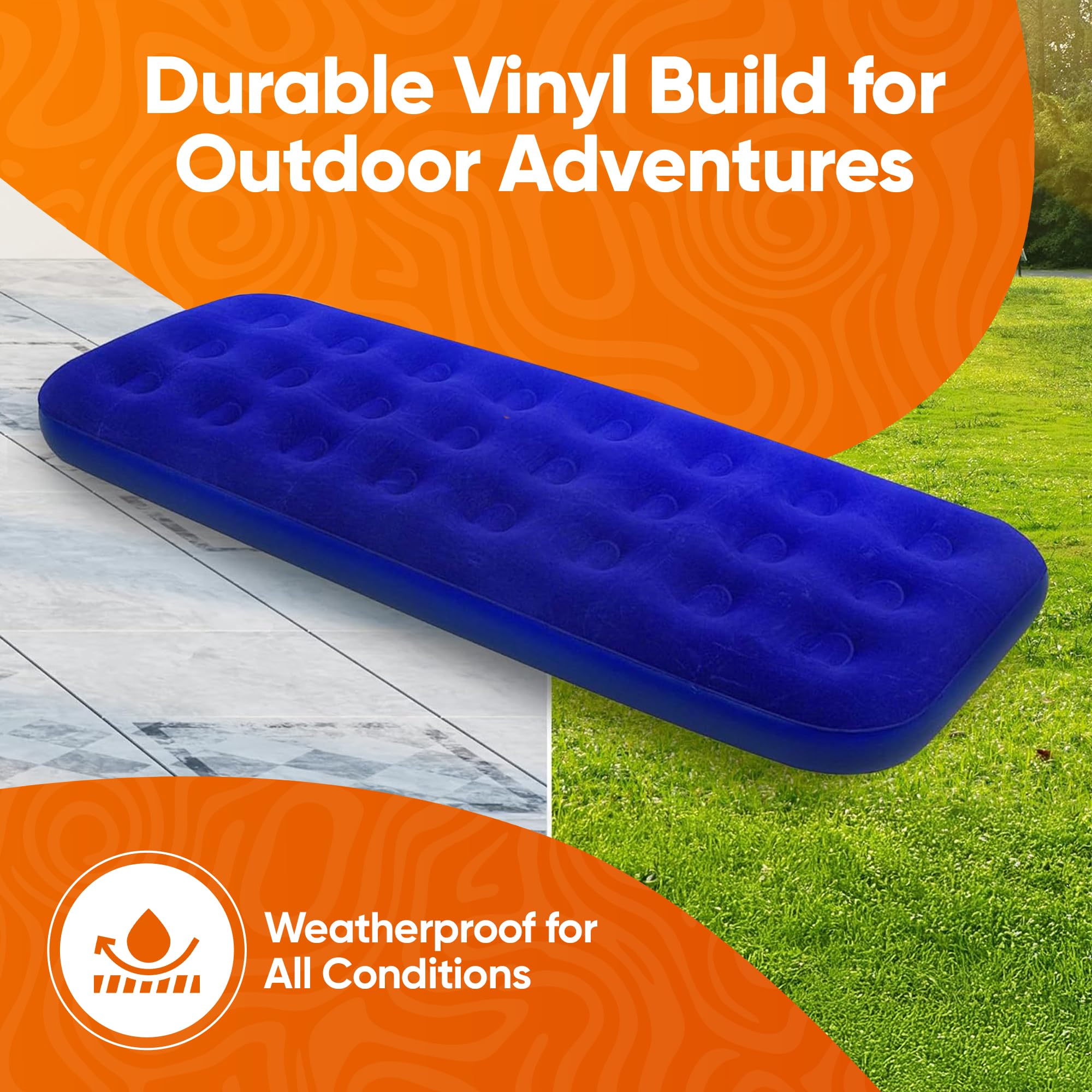 **Albert Austin Air Bed - Premium Inflatable Mattress for Camping, Tents & Caravans | Weatherproof, Comfortable & Easy to Store | Single Blow Up Bed for Adults & Kids | Perfect for Outdoor Adventures, Travel & Guest Sleeping**