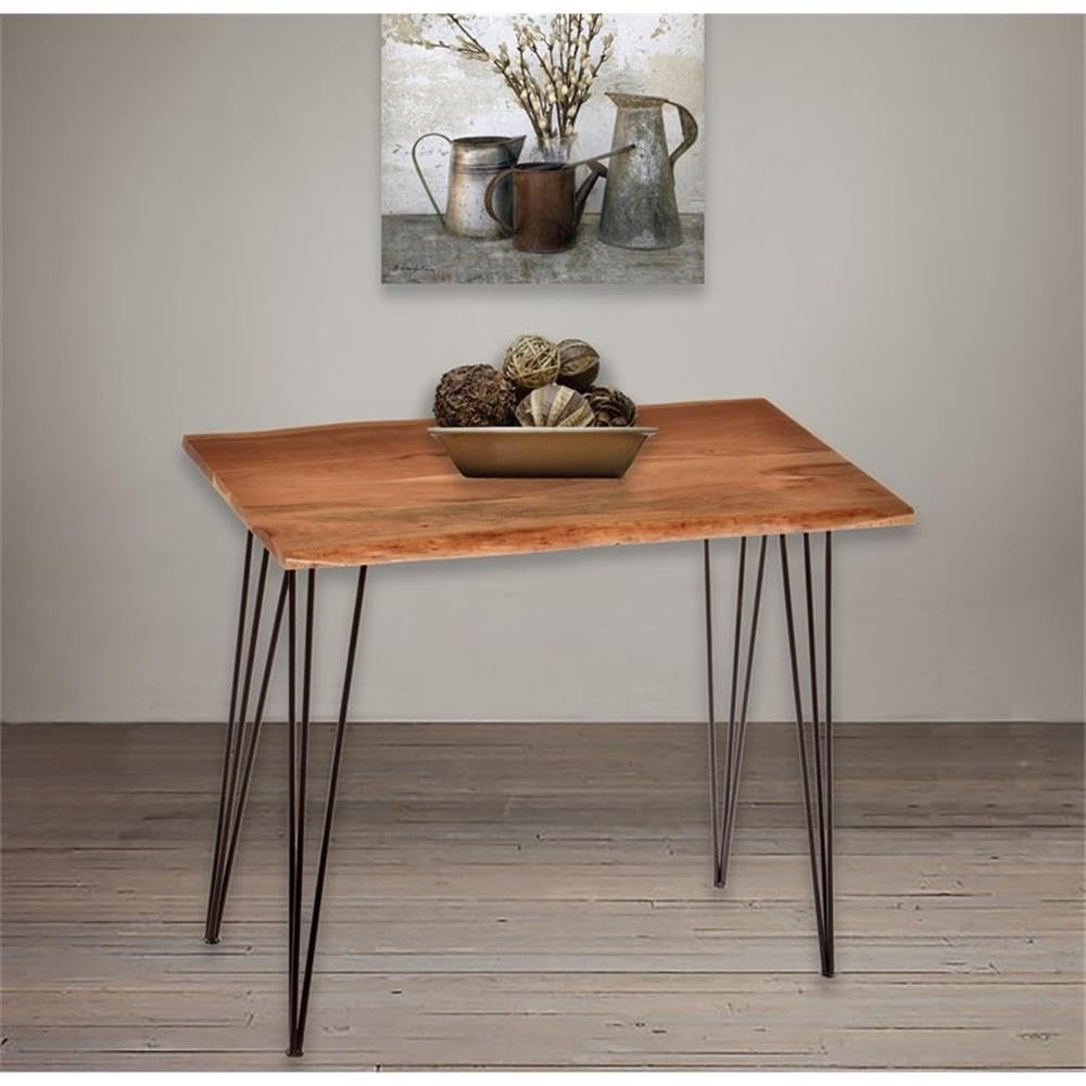 SETI Live Edge Wooden Console Table - Natural & Black Finish - Perfect for Entryway, Living Room, or Hallway Decor