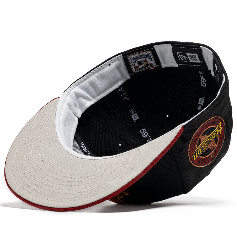 New Era x Politics Houston Astros 59FIFTY Fitted Hat - Black/Red - Official MLB Baseball Cap for Men & Women - Perfect for Games, Streetwear & Sports Fans