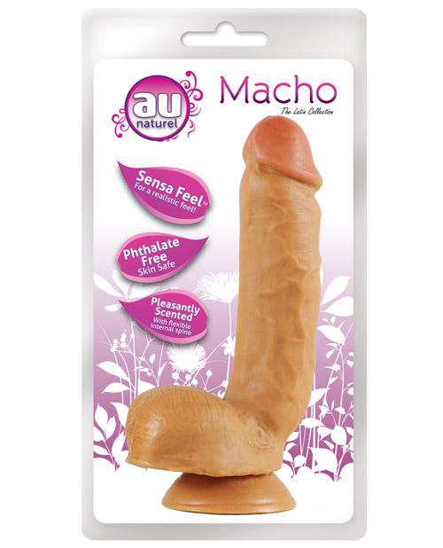 Au Naturel Macho Dildo 8.75 Inch Realistic Caramel Dildo for Men - Perfect for Solo Play, Couples & BDSM Scenes