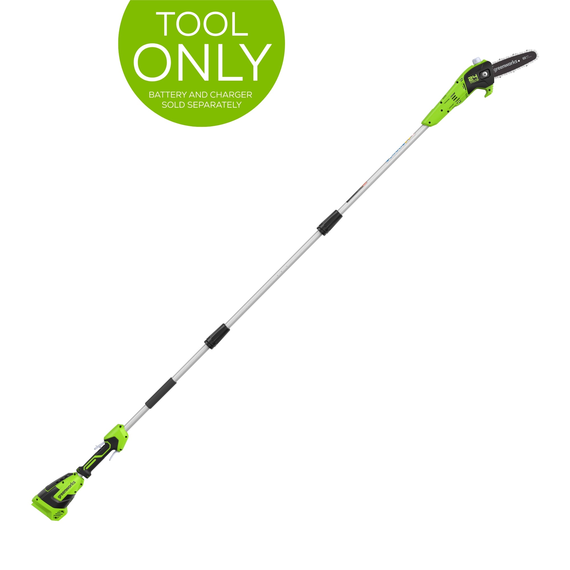 24V 8-Inch Cordless Battery Pole Saw (Tool Only) - Lightweight Tree Trimmer for Pruning, Landscaping & DIY Yard Maintenance