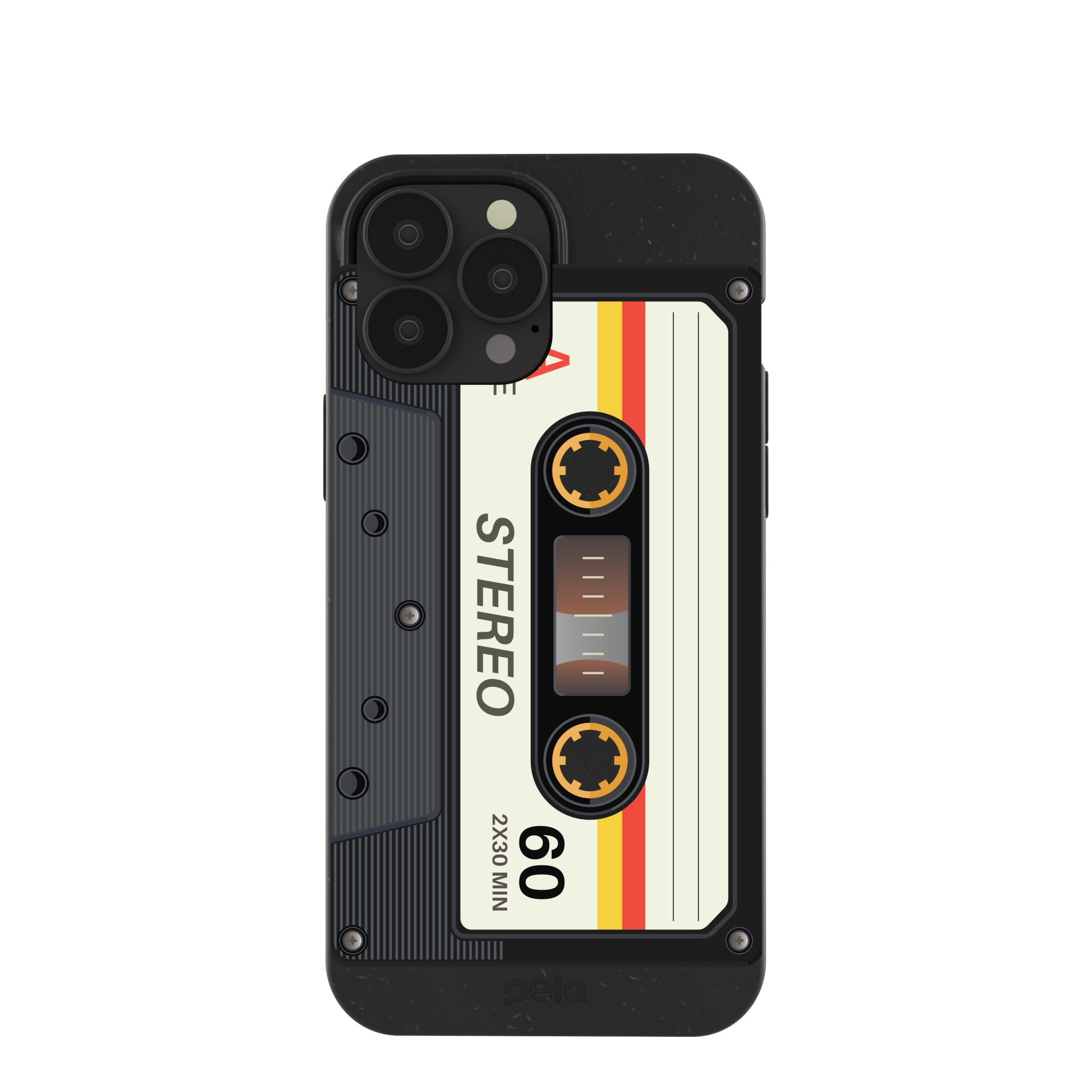 Premium Black Cassette iPhone 13 Pro Max Case - Shockproof Protective Cover with Slim Design for Everyday Use, Travel & Outdoor Activities