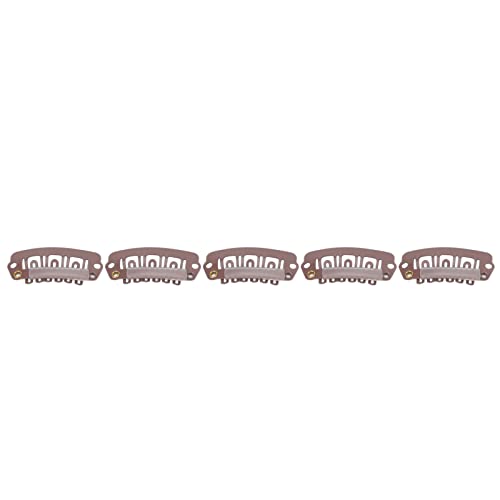 Uxsiya Metal Wig Clips with Round Teeth - Durable Snap Hair Clips for Women, Portable Wig Accessories for Barber Shop & Salon (Brown) - Perfect for Securing Wigs, Extensions & Hairpieces
