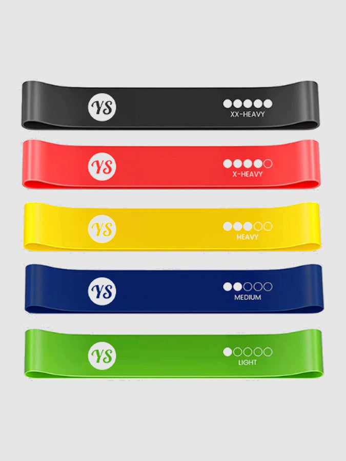 Premium Yoga Resistance Loop Bands Set of 5 with Carry Bag - Stretching, Strength Training & Physical Therapy for Home, Gym & Travel Workouts