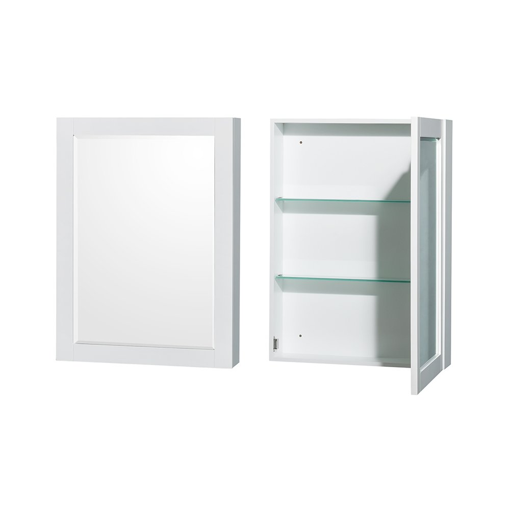 Wyndham Collection Sheffield 30 Inch White Single Bathroom Vanity with White Carrara Marble Countertop, Undermount Square Sink & Medicine Cabinet - Perfect for Modern Bathrooms, Small Spaces & Home Renovations
