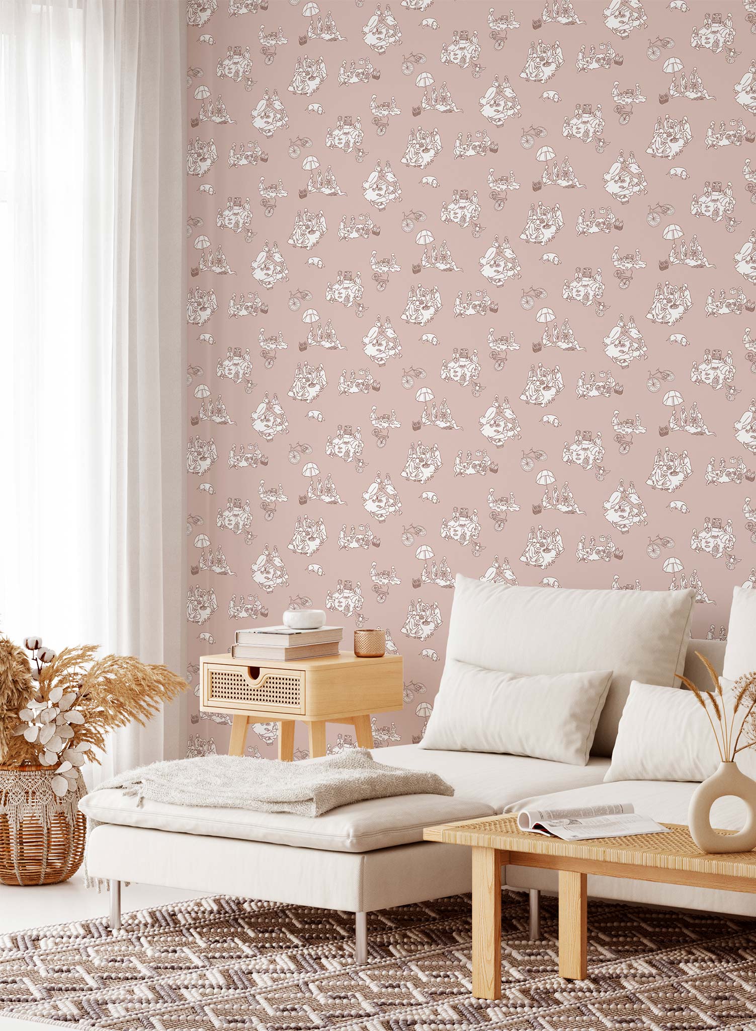 La Fontaine Wallpaper - Premium Peel and Stick Wallpaper for Home Decor | Perfect for Living Rooms, Bedrooms & Nursery