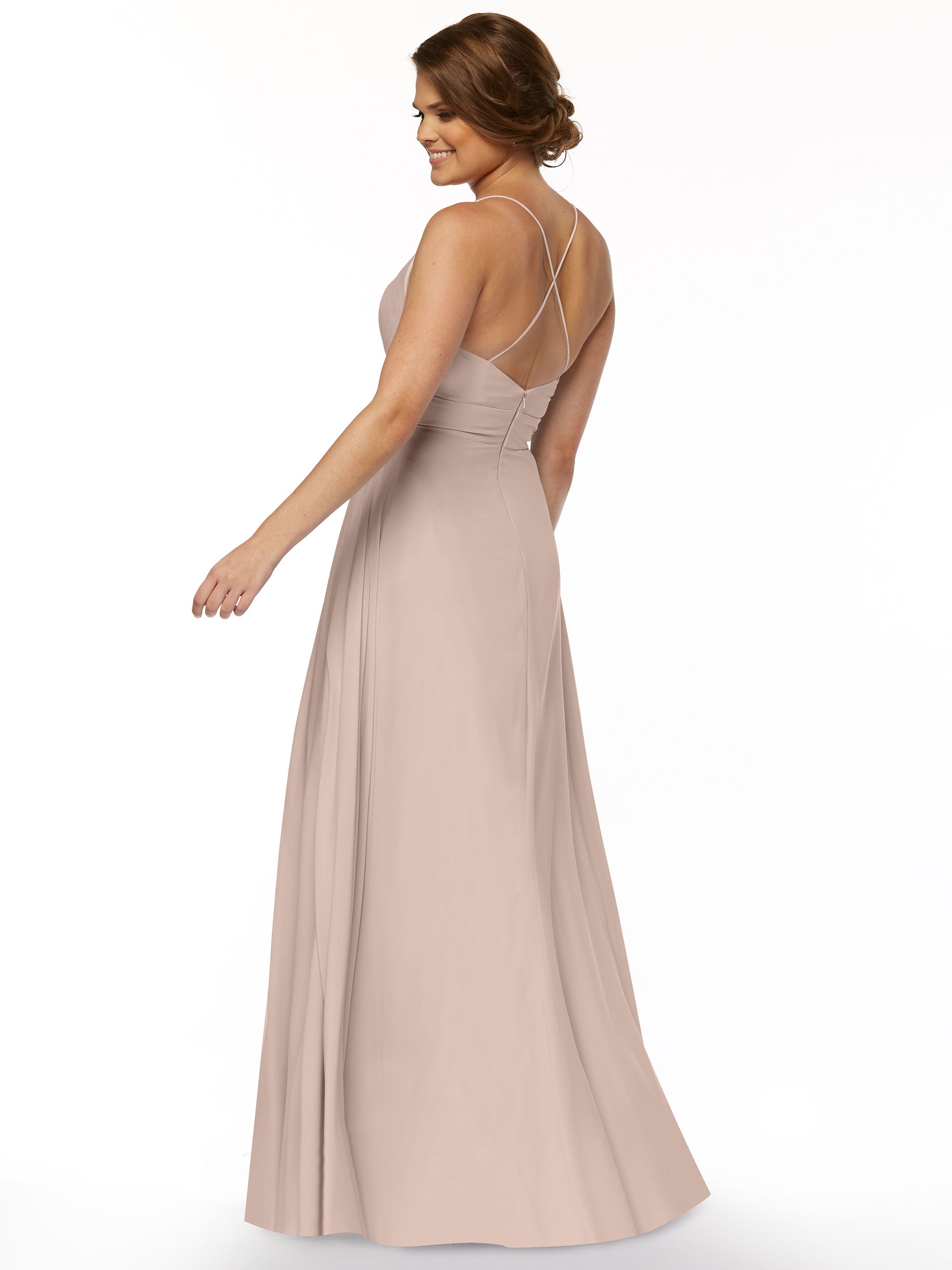Elegant 83027 Simple Stretch Chiffon A-Line Bridesmaid Dress with Pleats - Perfect for Weddings, Formal Events & Special Occasions