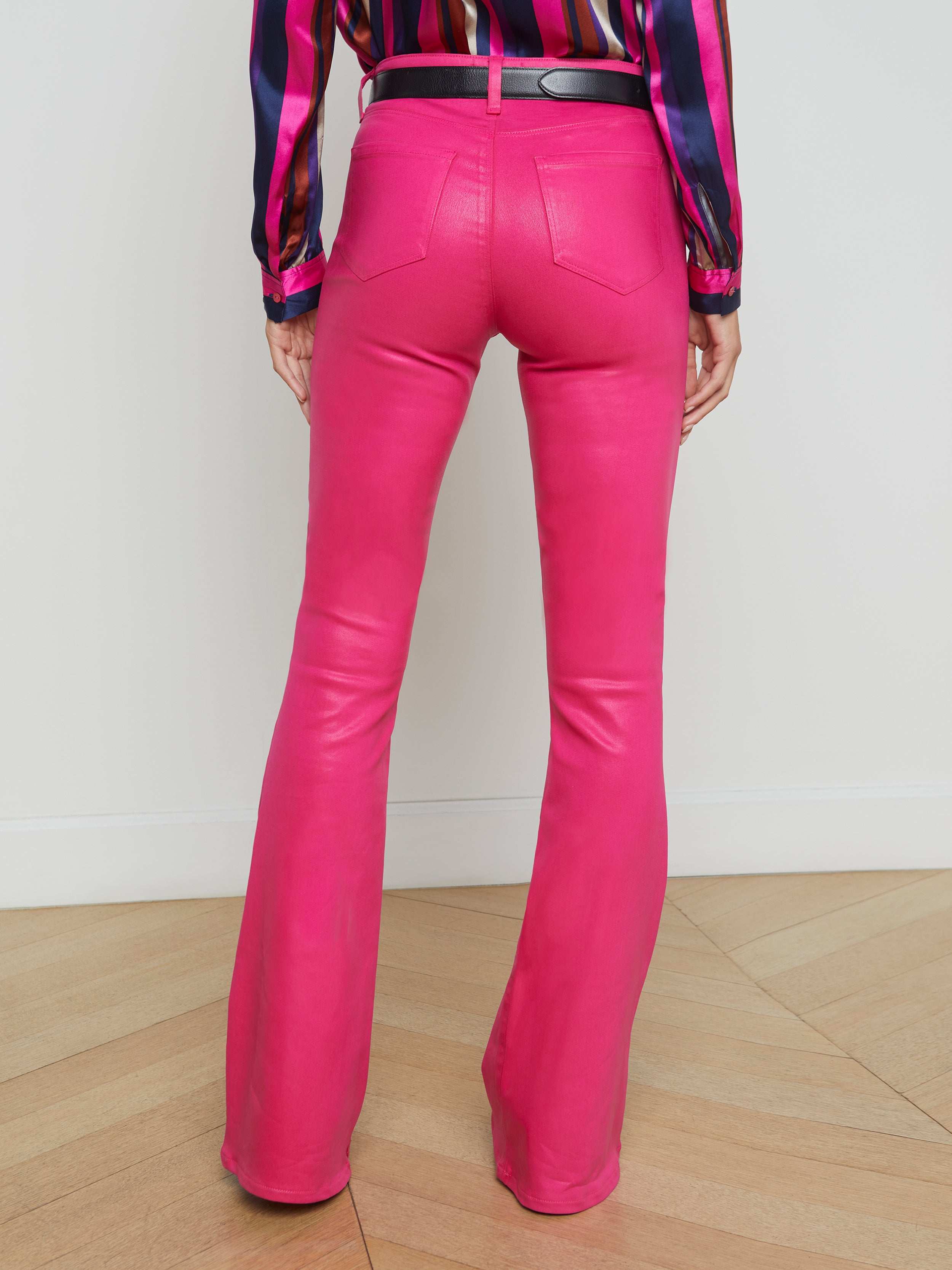 Marty Coated Flare Jeans for Women - High Waist Stretch Denim Pants with Flared Leg - Perfect for Casual Outfits, Date Nights & 70s Vintage Style