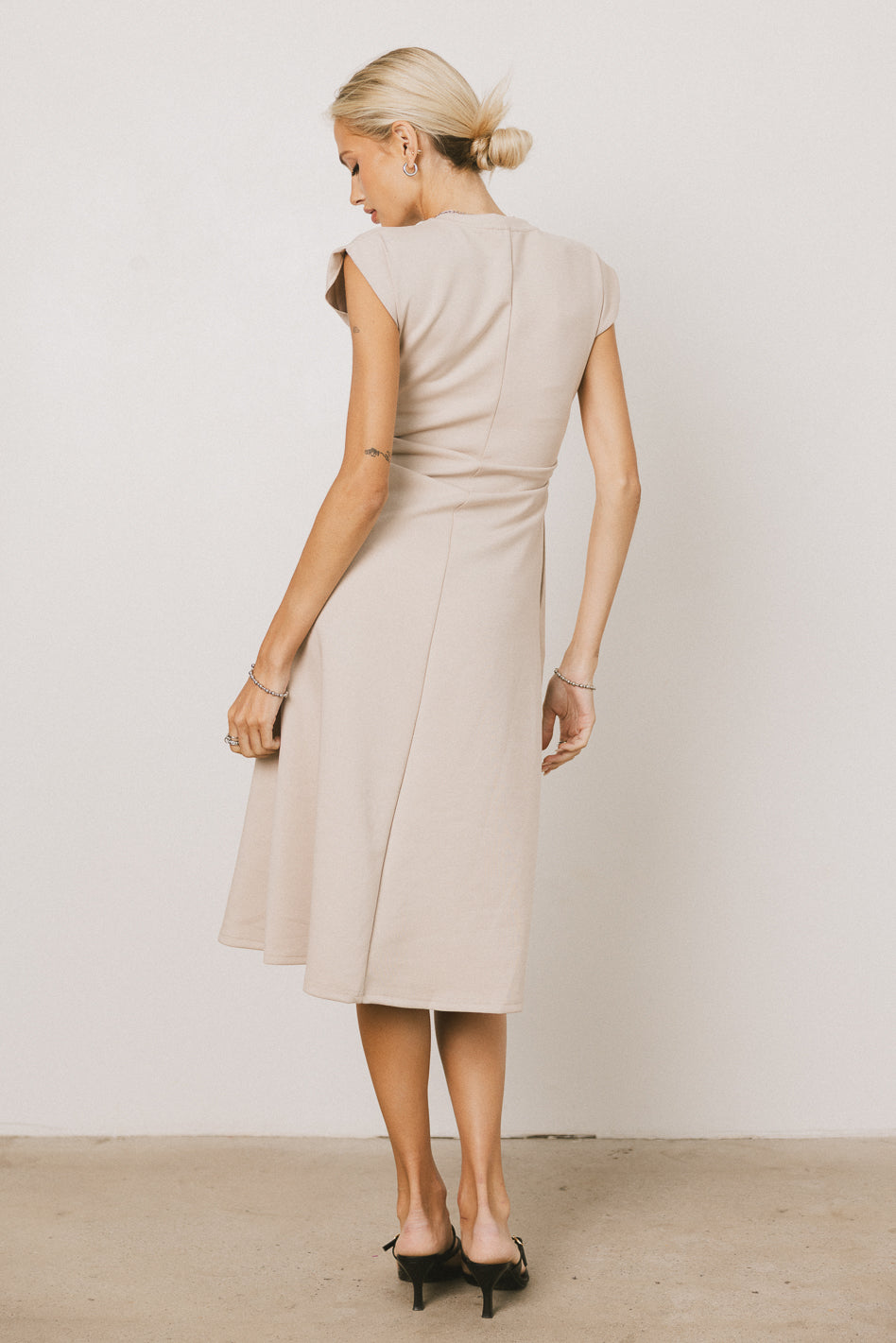 Kyra Midi Dress for Women - Khaki Casual Flowy Summer Dress | Perfect for Beach, Vacation & Everyday Wear