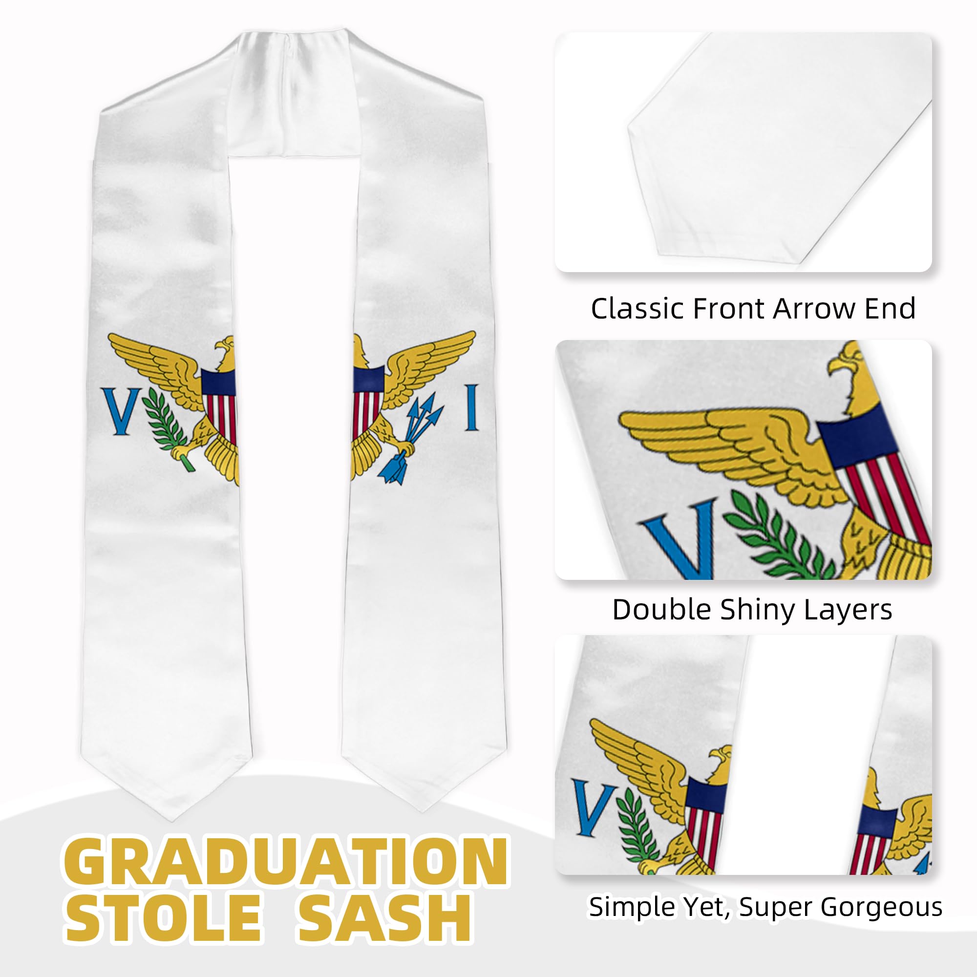 Civilos Unisex Graduation Stole - 72 Inch Honor Sash for Graduation Students | Perfect for Commencement Ceremonies, Academic Awards & Graduation Photos