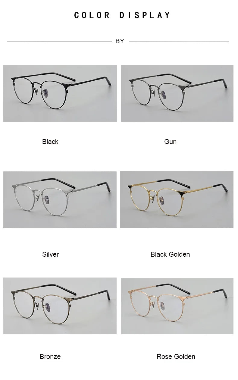 Stylish Aimee Unisex Full Rim Round Oval Titanium Eyeglasses Frame 19960 - Lightweight & Durable for Work, Reading & Everyday Wear