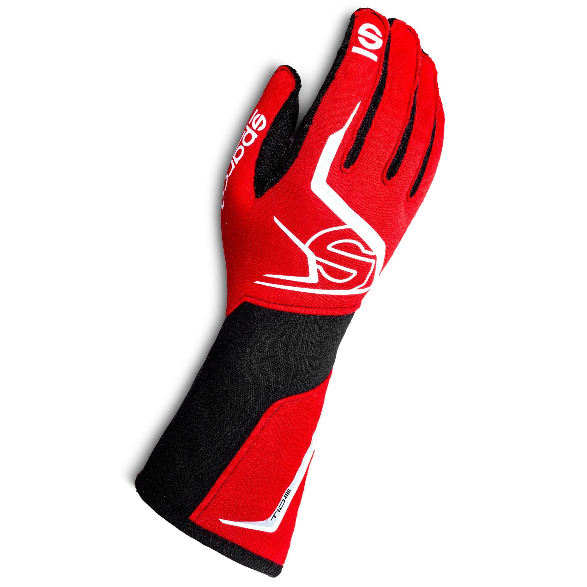 Sparco Tide Racing Gloves 001356 - Size 10, Red/Black - High-Performance Driving Gloves for Motorsports, Karting & Track Racing