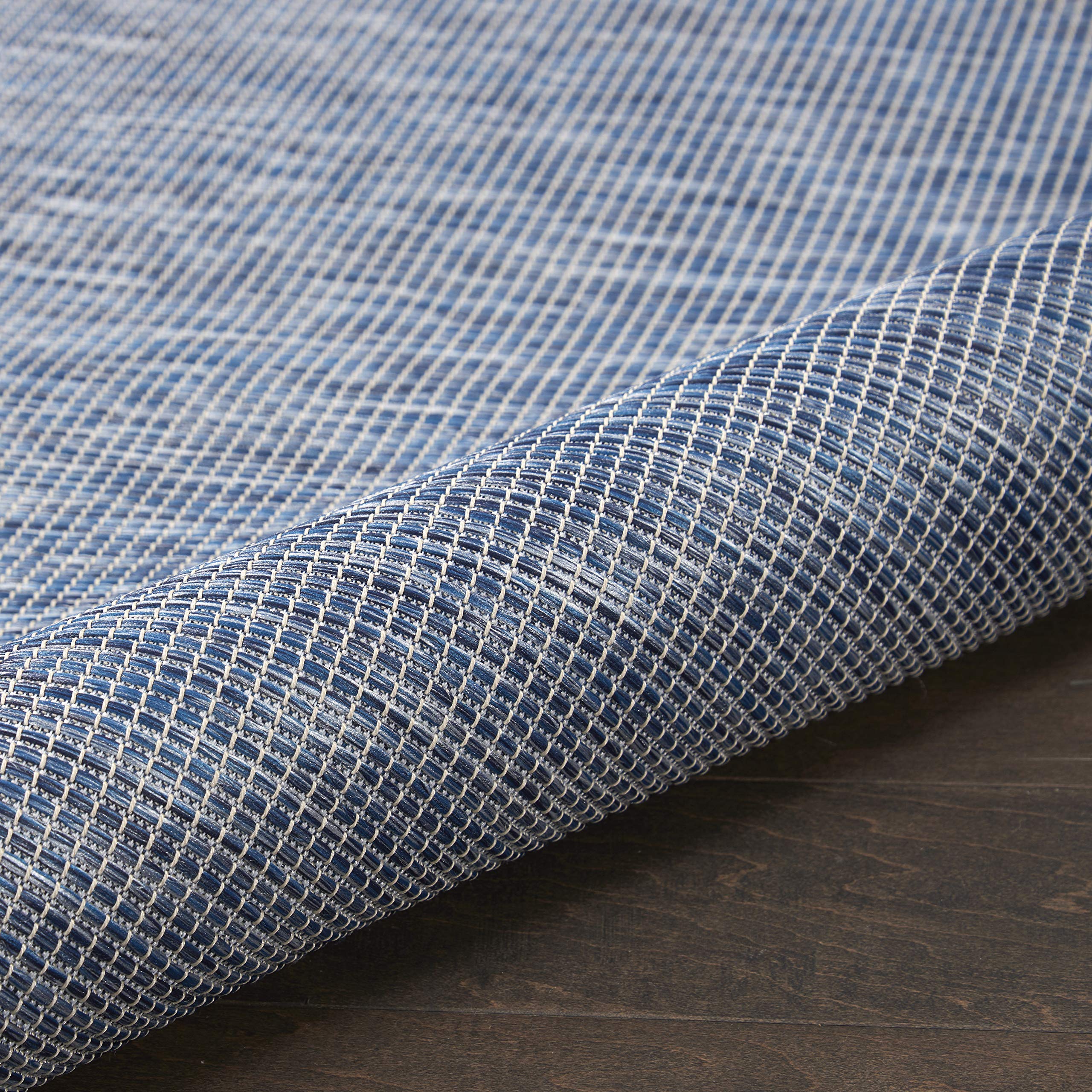Nourison Positano Indoor-Outdoor Navy Blue 9x12 Area Rug - Easy Clean, Non-Shedding, Stain Resistant - Perfect for Bedroom, Living Room, Dining Room, Backyard, Deck & Patio Use