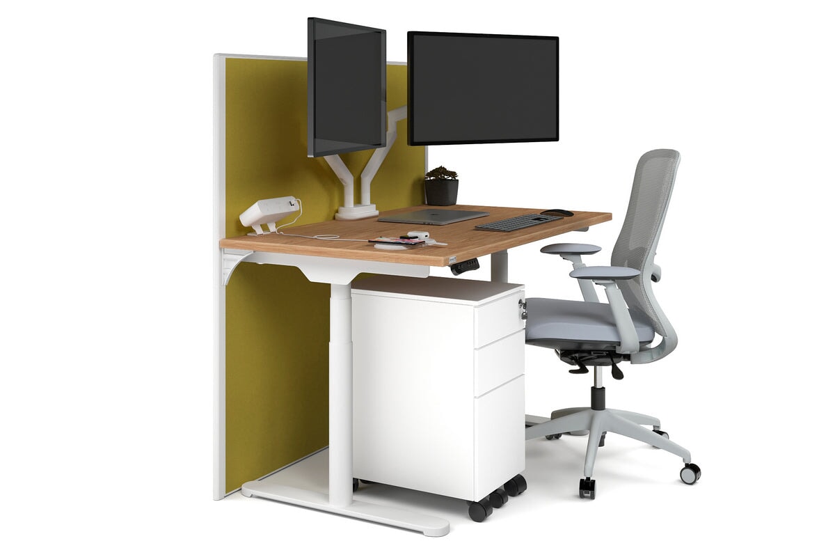 Flexi Premium Height Adjustable Single Workstation [1400L x 700W] - Ergonomic Standing Desk for Home Office, Gaming & Study - Electric Sit Stand Desk with Memory Function