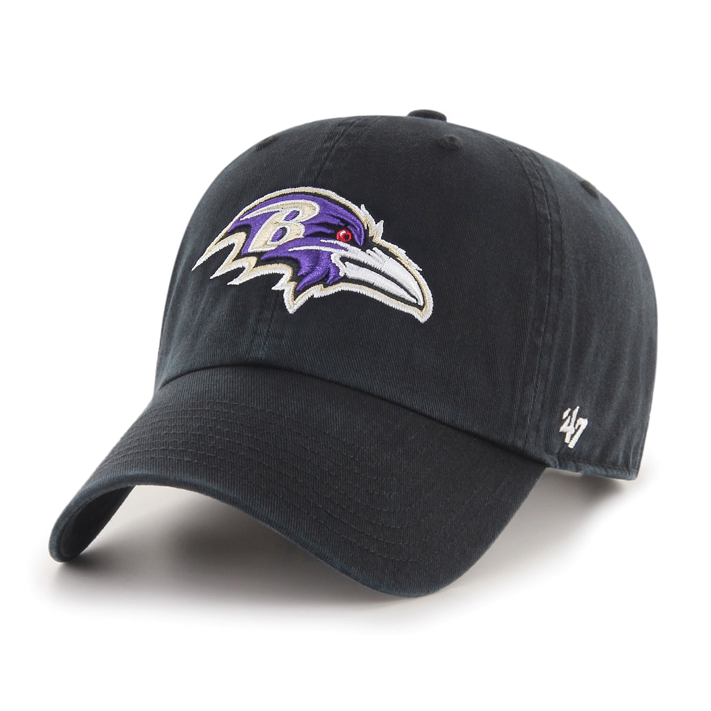47 Brand Baltimore Ravens Cleanup Adjustable Hat - Black | Adjustable Baseball Cap for NFL Fans, Outdoor Sports & Casual Wear