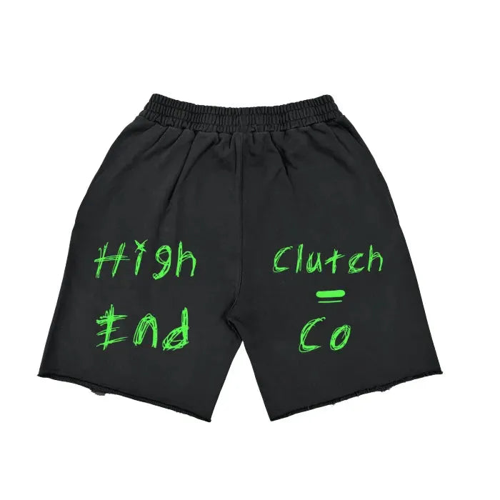 Premium Vintage Washed Medusa Embroidery Print Shorts - Heavyweight 360 GSM Cotton, Dark Green, Black & Coffee - Stylish Streetwear & Casual Summer Outfits