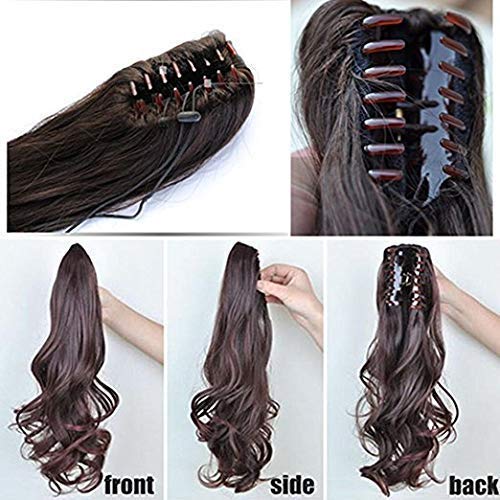 Premium Synthetic Hair Extensions & Wigs for Women - Straight & Curly Clip-In Ponytail Extensions (Brown) | Perfect for Daily Styling, Cosplay & Special Occasions