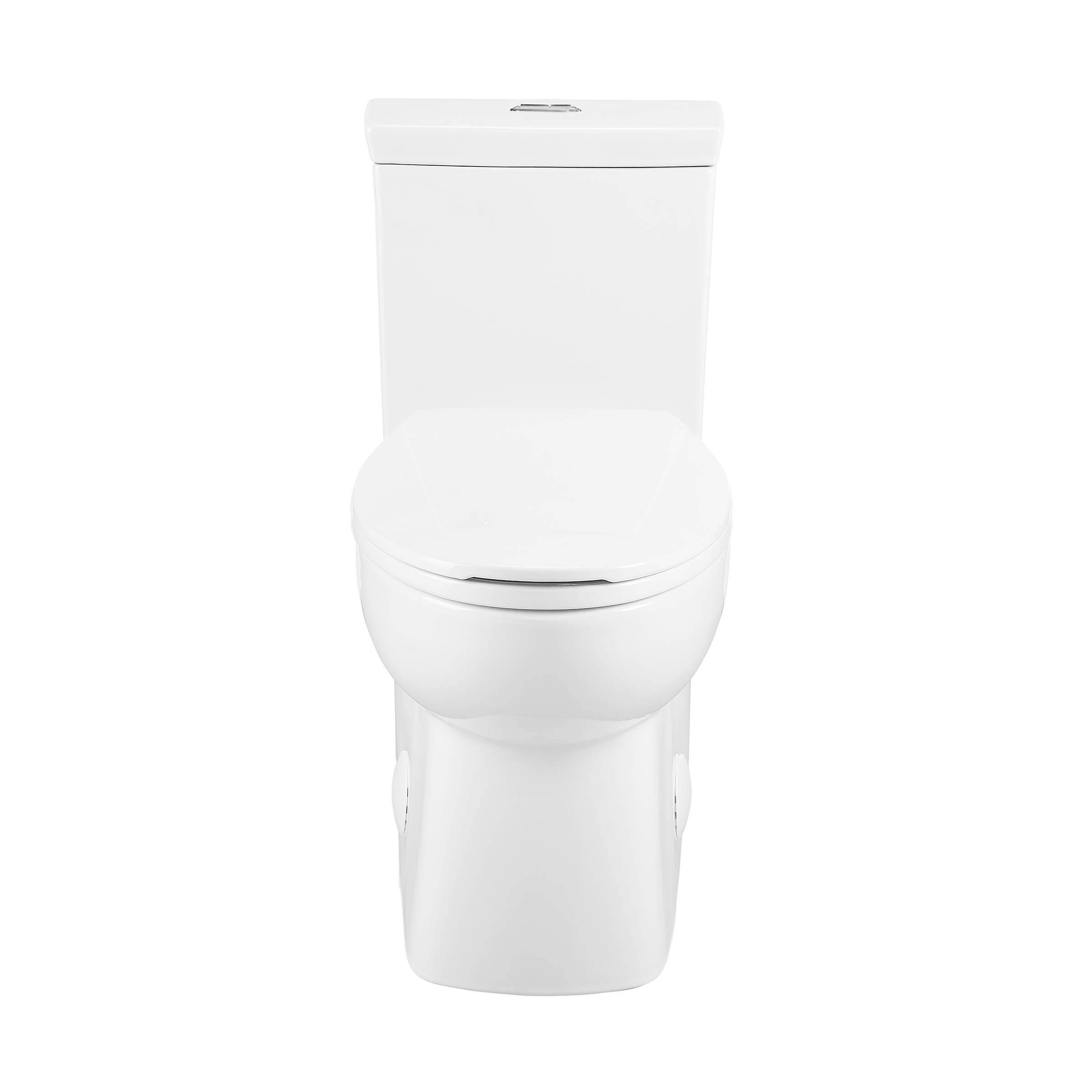 Swiss Madison SM-1T117 Classe One Piece Toilet - Modern ADA Compliant Elongated Bowl, Dual Flush 0.8/1.28 GPF, Glossy White - Perfect for Small Bathrooms & Water-Efficient Homes