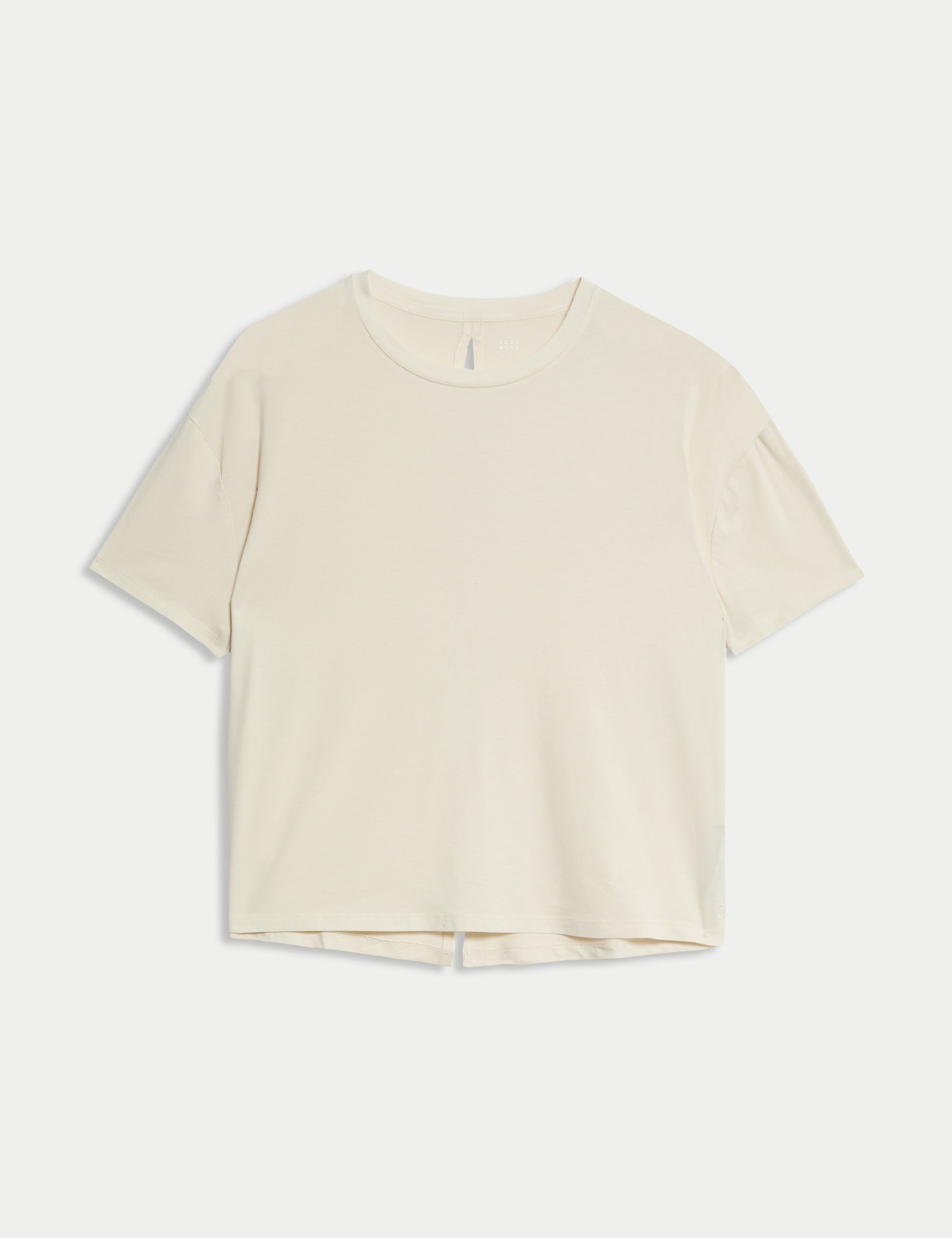 Breathable Modal Blend Lightweight Tie Back T-Shirt for Women | Ivory | Casual & Summer Outfits