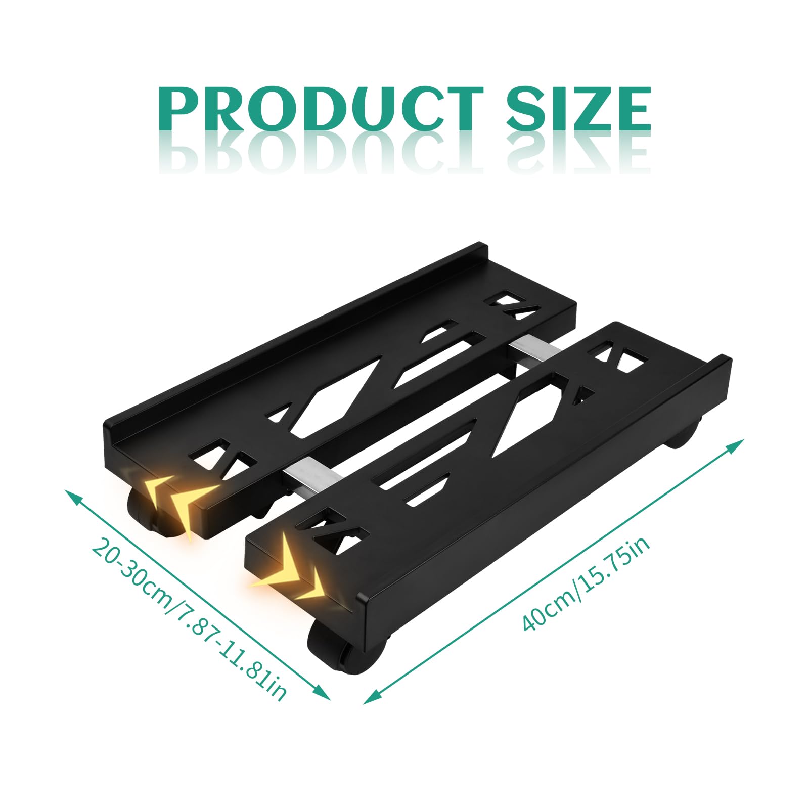 Adjustable CPU Holder Cart with Lockable Wheels - Portable PC Case Stand & Computer Tower Support for Office, Gaming, and Home Use - Black