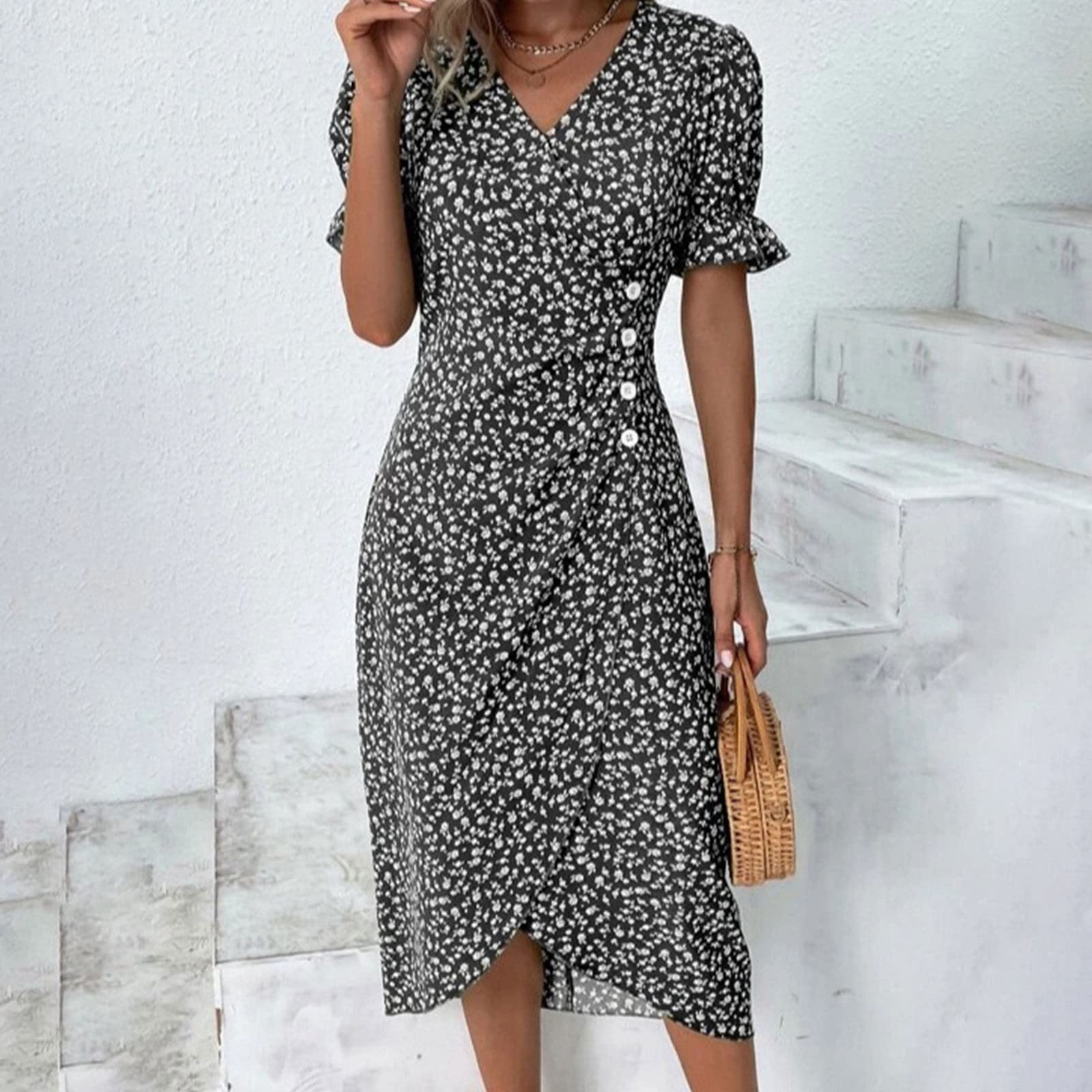 Women's Casual Tie Shoulder Plush Tunic Dress - Soft & Stylish Long Sleeve Bandage Dress for Everyday Wear | Perfect for Office, Date Night & Special Occasions