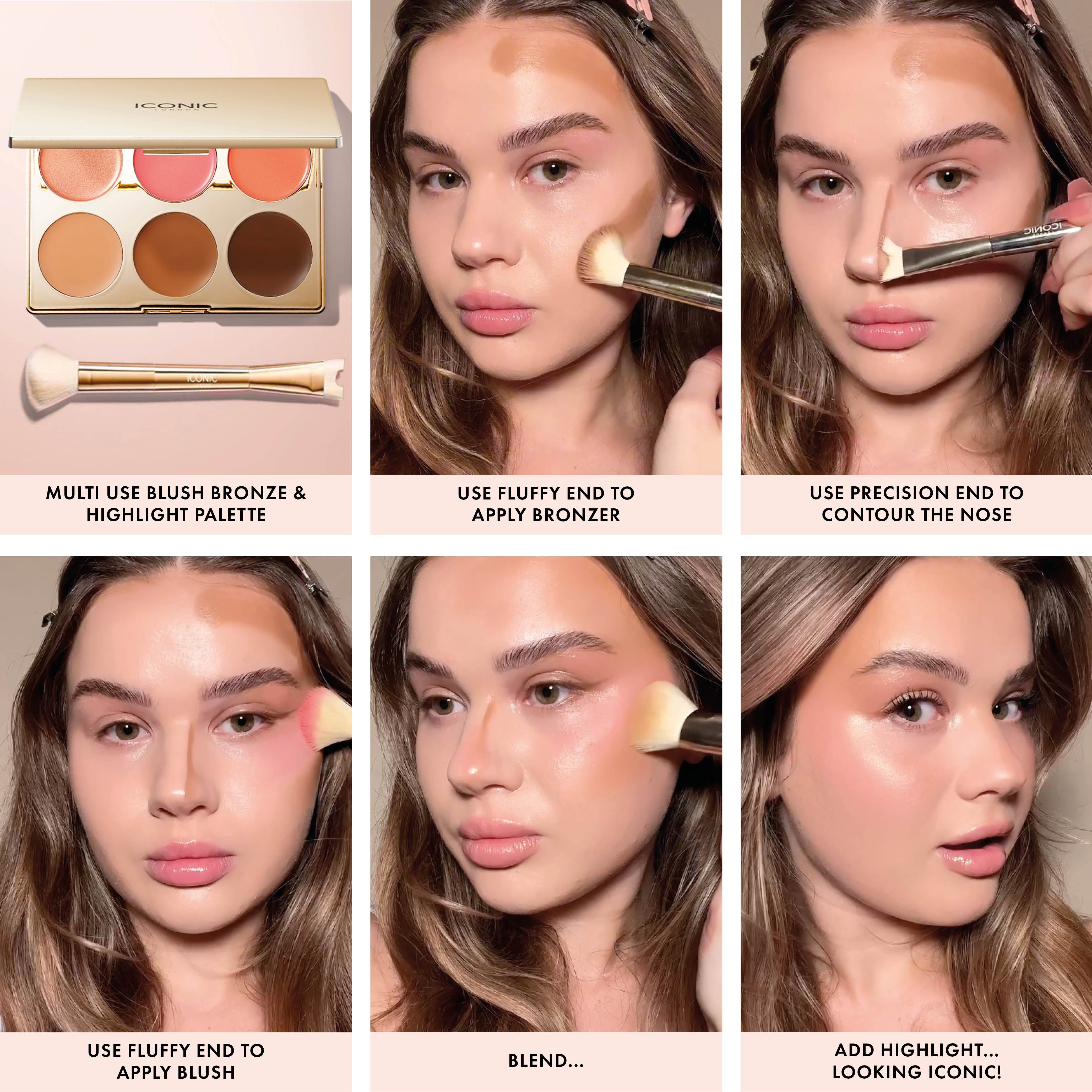 Best Cream Face Palette for Makeup - High Pigment Blendable Cream Blush, Contour & Highlighter Kit - Perfect for Daily Use & Professional Makeup Artists