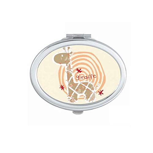 DIYthinker Giraffe Cartoon Ring - Portable Folding Double-Sided Mirror for Makeup & Glasses - Perfect for Travel, Home Vanity & Handbag Essentials