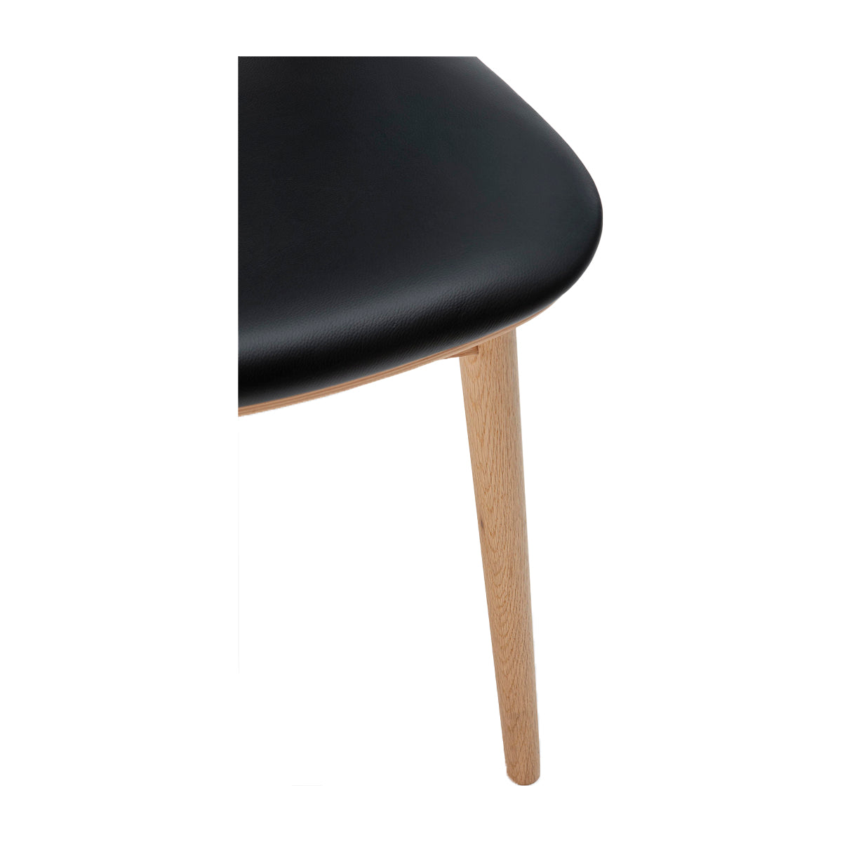 Premium Oak Leather Dining Chair - Lando Modern Upholstered Seat for Kitchen, Dining Room & Office - Comfortable & Stylish Home Furniture