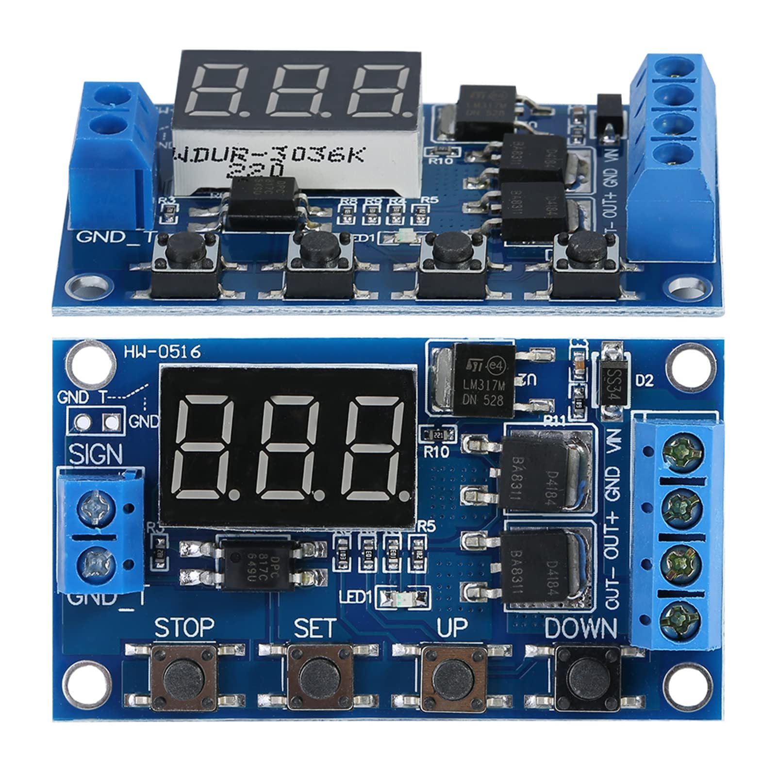 DC 5V-36V Adjustable Time Delay Relay Switch Module with LED Display - Perfect for Industrial Automation, Home Appliances, and DIY Electronics Projects