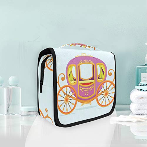 Domook Hanging Travel Toiletry Bag - Princess Carriage Design Cosmetic Organizer for Women & Men | Perfect for Vacation, Business Trips & Gym Essentials Storage