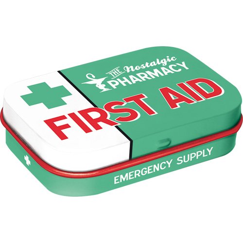Vintage First Aid Kit - Nostalgic Art 81332 Mint Green Metal Box for Home, Office, Camping & Emergency Preparedness