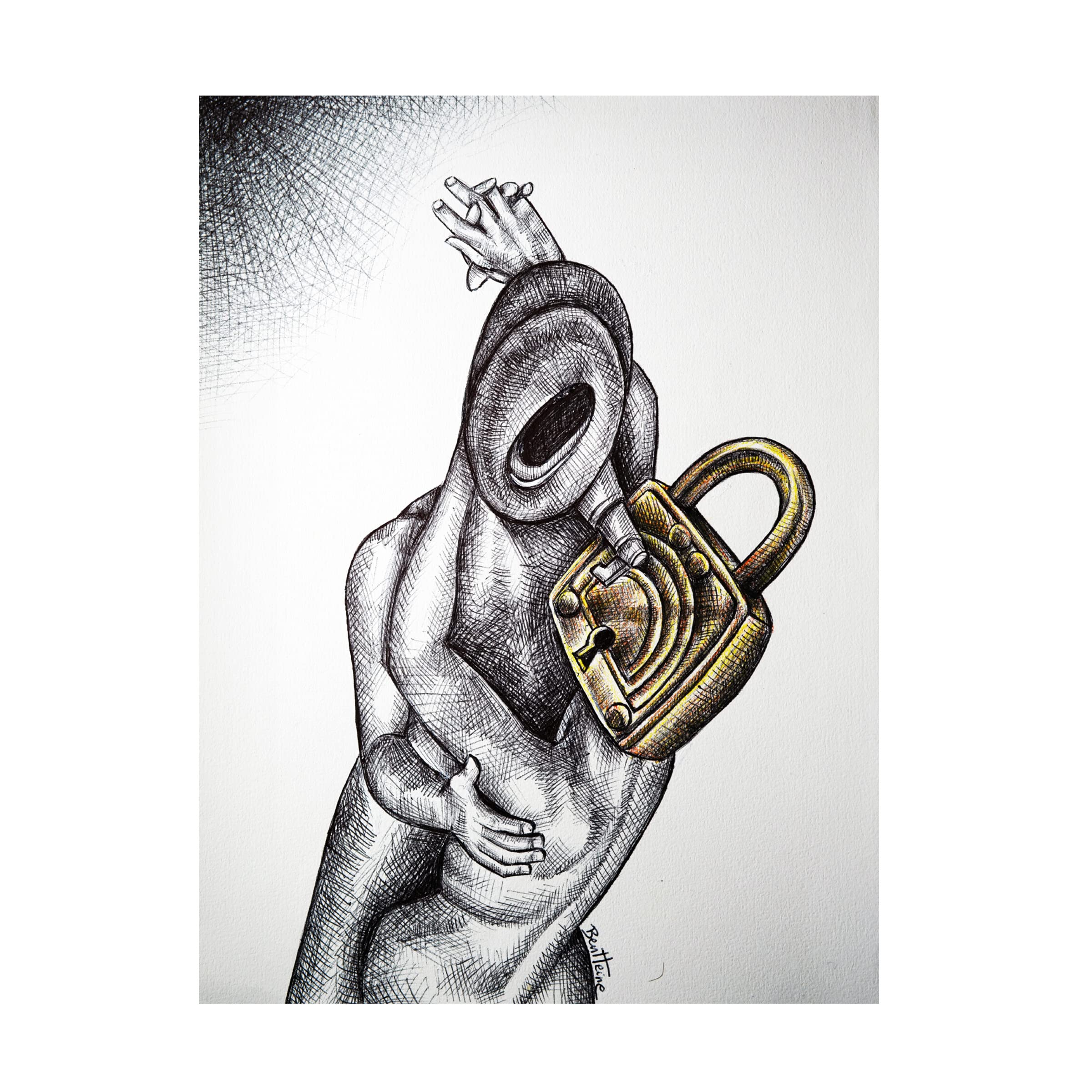 Ben Heine 'The Kiss' Canvas Wall Art Print - Romantic Home Decor for Living Room, Bedroom & Office