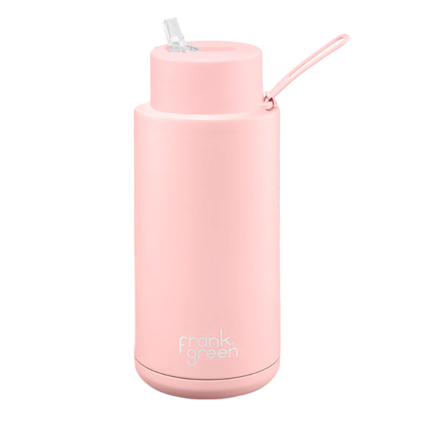 Frank Green Ceramic Reusable Water Bottle - 18oz Leakproof Vacuum Insulated Stainless Steel Travel Mug for Hot & Cold Drinks - Perfect for Office, Gym, Hiking and Outdoor Activities