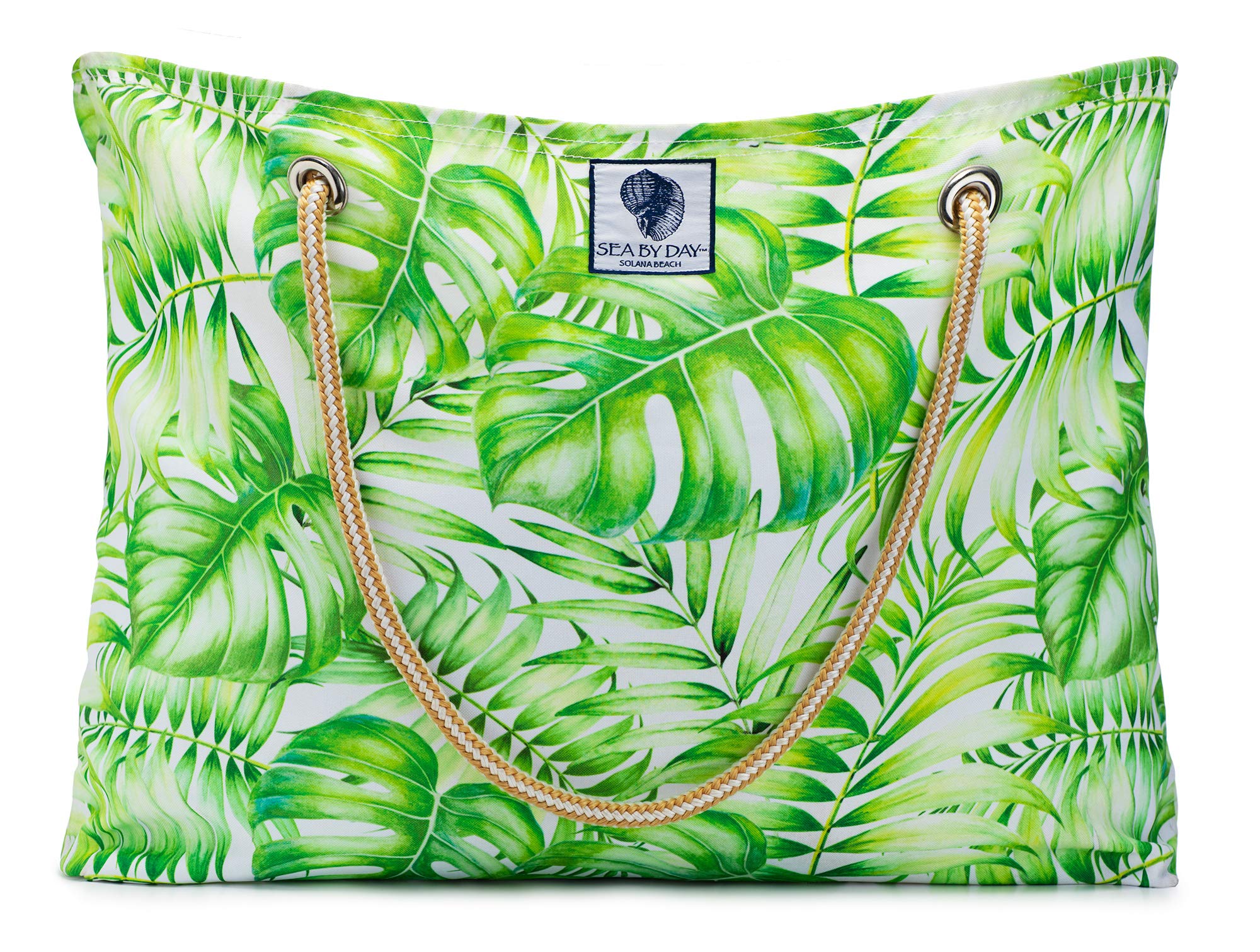 Waterproof Tote Bags for Women - Large Beach Bags & Travel Weekender Tote with Zipper - Perfect for Vacation, Gym, Shopping & Daily Use (Palm Print Design)