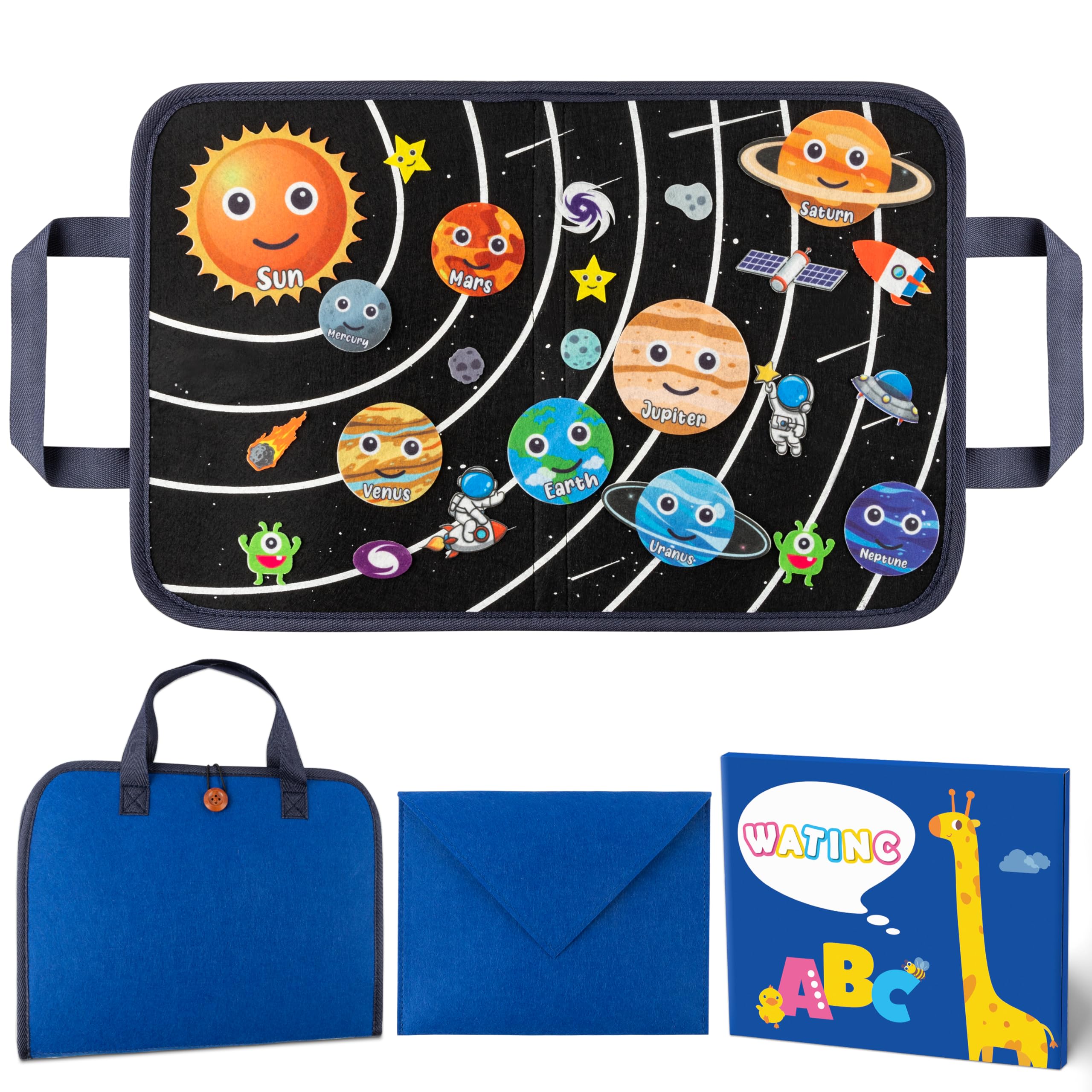 Outer Space Felt Board Story Set - Solar System Play Kit for Toddlers - Preschool Learning & Interactive Play