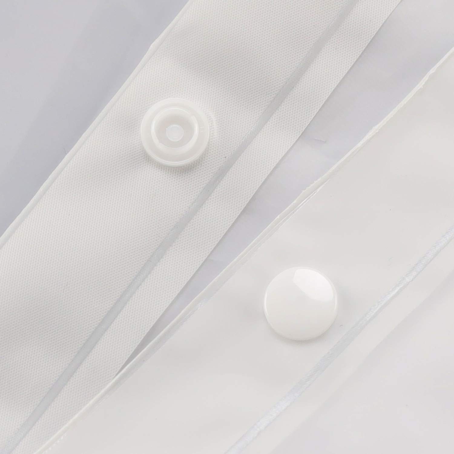 PEVA Snap-in Shower Curtain Liner with Magnets - Waterproof Bathroom Shower Replacement Liner (1-Pack) for Easy Installation & Secure Fit - Ideal for Bathrooms, Dorms & RVs