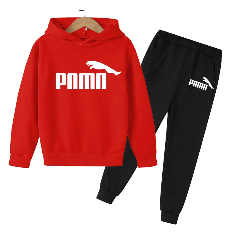 2023 Trendy Kids' Hoodie & Pants 2-Piece Set - Boys & Girls Spring/Fall Casual Outfit for Outdoor Jogging, Playdates & School Activities | Comfortable Cotton Sweatshirt & Jogger Pants