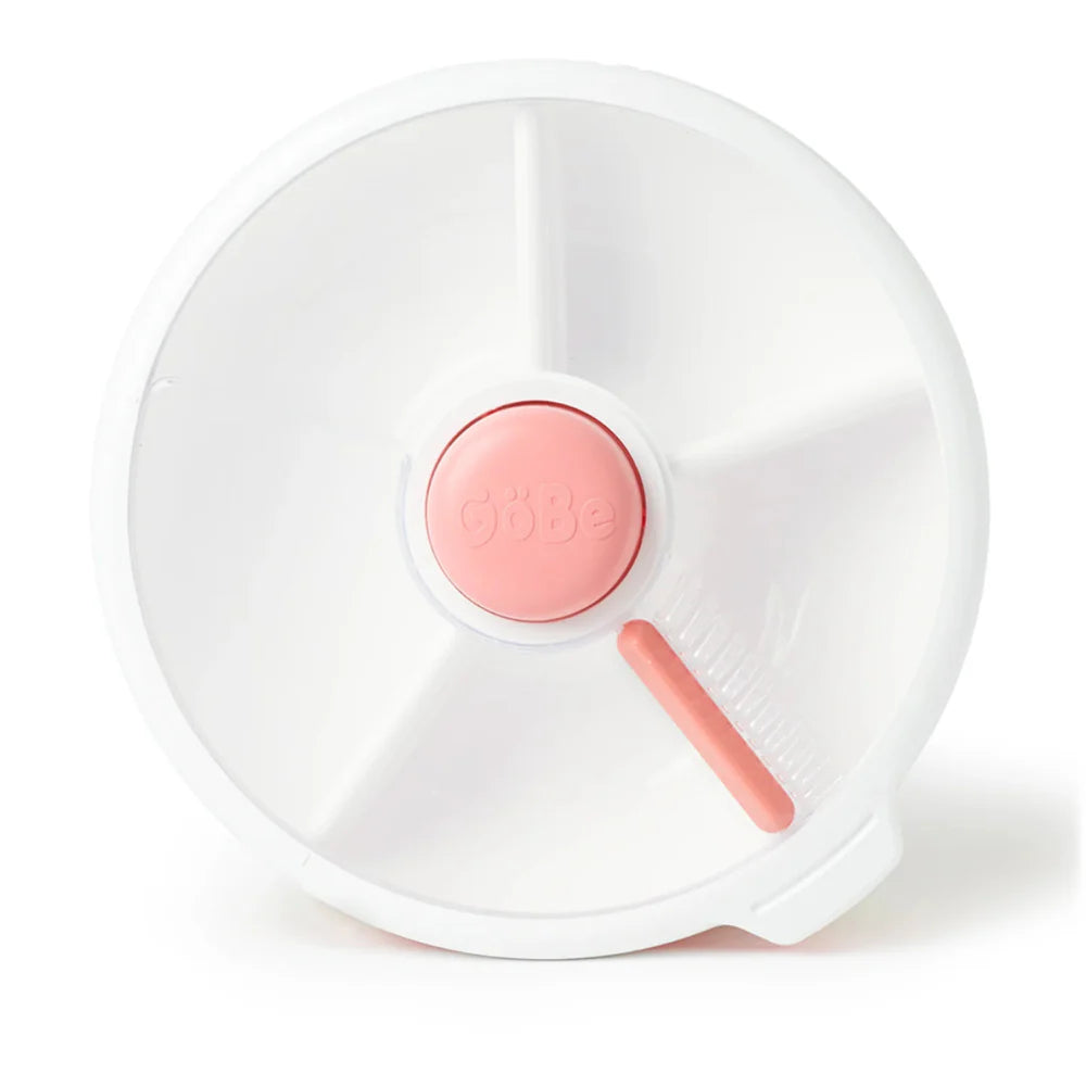 Gobe Large Snack Spinner - Coral Pink | BPA-Free Kids Snack Container | Perfect for School Lunches, Picnics & On-the-Go Snacking